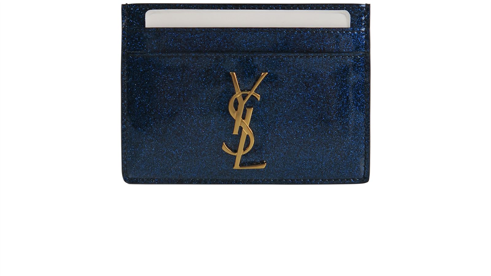 Blue ysl card holder sale